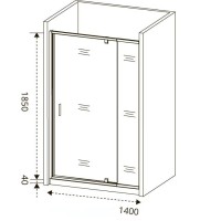 Душевая дверь в нишу Good Door Orion WTW - PD -140-C-CH, 140 х 185 см, стекло прозрачное, хром, ОР00024