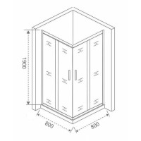 Душевой уголок Good Door Cofe CR-80-C-CH, КФ00025, 80 х 80 см, стекло прозрачное, профиль хром