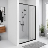 Душевая дверь Good Door Cube WTW-110-C-B, КУ00026, 110 см, стекло прозрачное, профиль чёрный