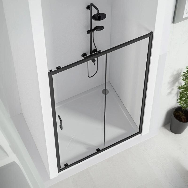 Душевая дверь Good Door Cube WTW-110-C-B, КУ00026, 110 см, стекло прозрачное, профиль чёрный