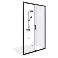 Душевая дверь Good Door Cube WTW-110-C-B, КУ00026, 110 см, стекло прозрачное, профиль чёрный