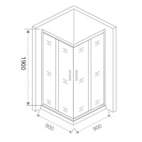 Душевой уголок Good Door Cofe CR-90-C-CH, КФ00026, 90 х 90 см, стекло прозрачное, профиль хром