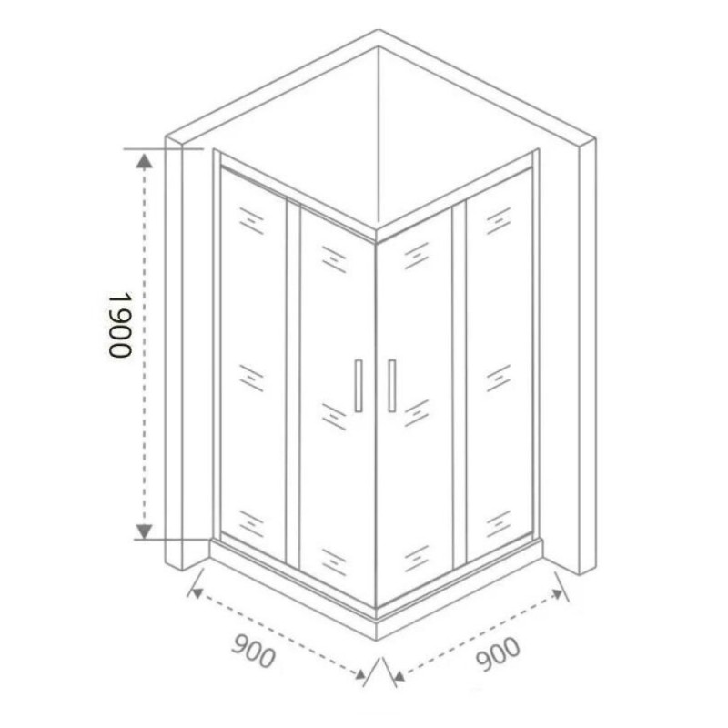 Душевой уголок Good Door Cofe CR-90-C-CH, КФ00026, 90 х 90 см, стекло прозрачное, профиль хром