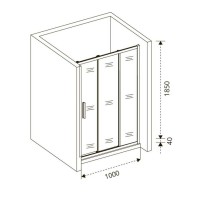 Душевая дверь в нишу Good Door Orion WTW-100-G-CH, 100 х 185 см, стекло матовое Грейп, хром, ОР00026