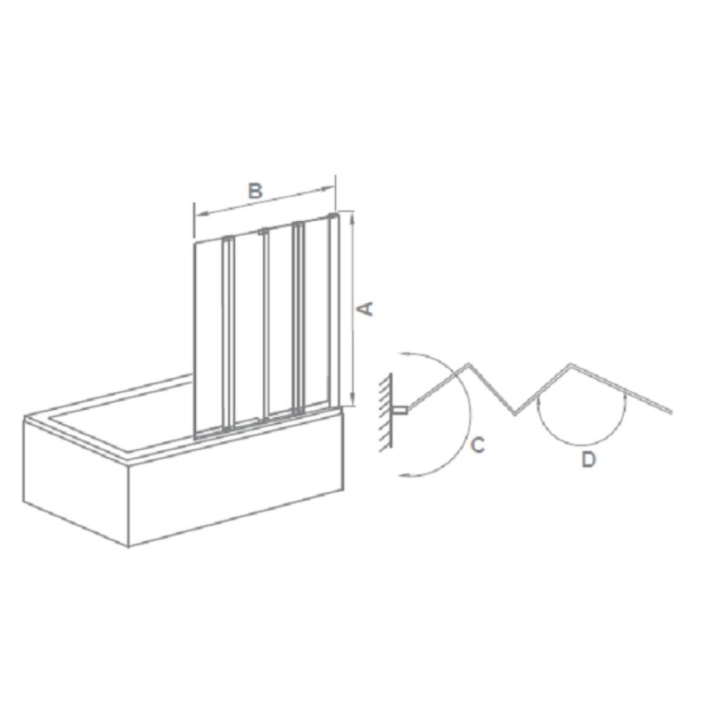 Шторка на ванну Good Door Screen GR4-100-G-WE 100 x 140 см, ПД00026, стекло матовое Грейп
