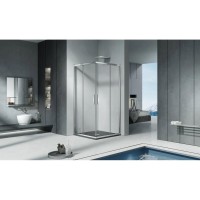 Душевой уголок Good Door Cofe CR-100-C-CH, КФ00027, 100 х 100 см, стекло прозрачное, профиль хром