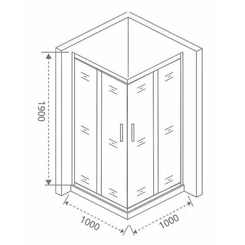 Душевой уголок Good Door Cofe CR-100-C-CH, КФ00027, 100 х 100 см, стекло прозрачное, профиль хром