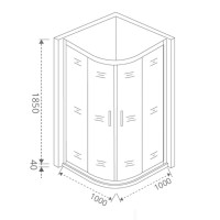 Душевое ограждение Good Door Latte R -100-G-WE, 100 х 100 х 185 см, стекло матовое Грейп, белый, ЛА00027