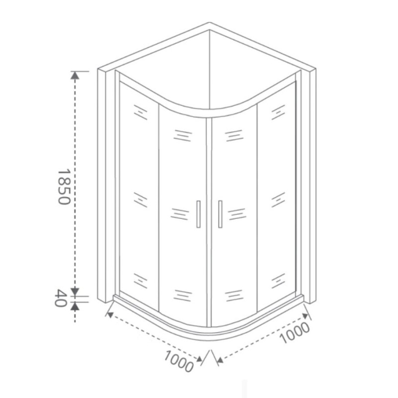 Душевое ограждение Good Door Latte R -100-G-WE, 100 х 100 х 185 см, стекло матовое Грейп, белый, ЛА00027