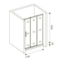 Душевая дверь в нишу Good Door Orion WTW-110-C-CH, 110 х 185 см, стекло прозрачное, хром, ОР00027
