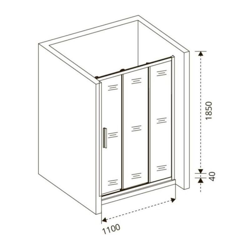 Душевая дверь в нишу Good Door Orion WTW-110-C-CH, 110 х 185 см, стекло прозрачное, хром, ОР00027