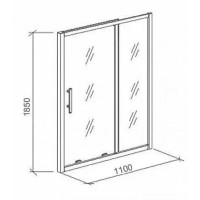 Душевая дверь Good Door Pandora WTA110, ПД00028, 110 х 185 см, раздвижная, стекло прозрачное, профиль хром