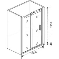 Душевая дверь Good Door Galaxy WTW-160-C-B, 160 х 195 см, стекло прозрачное, профиль черный, ГЛ00029