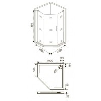 Душевое ограждение Good Door Fantasy PNT-100-C-CH, 100 х 100 х 185 см, стекло прозрачное, профиль хром, ФА00030