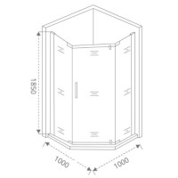 Душевое ограждение Good Door Orion PNT-100-C-CH, 100 х 100 х 185 см, стекло прозрачное, профиль хром, ОР00030
