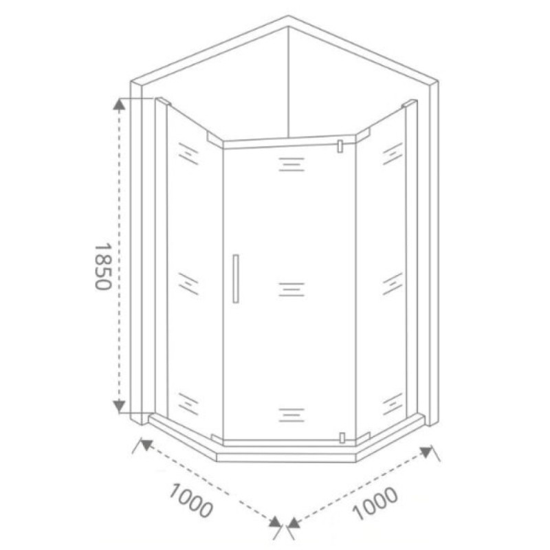 Душевое ограждение Good Door Orion PNT-100-C-CH, 100 х 100 х 185 см, стекло прозрачное, профиль хром, ОР00030