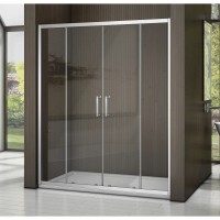 Душевая дверь Good Door Latte WTW-TD-160-C-WE, 160 х 185 см, стекло прозрачное, профиль белый, ЛА00031