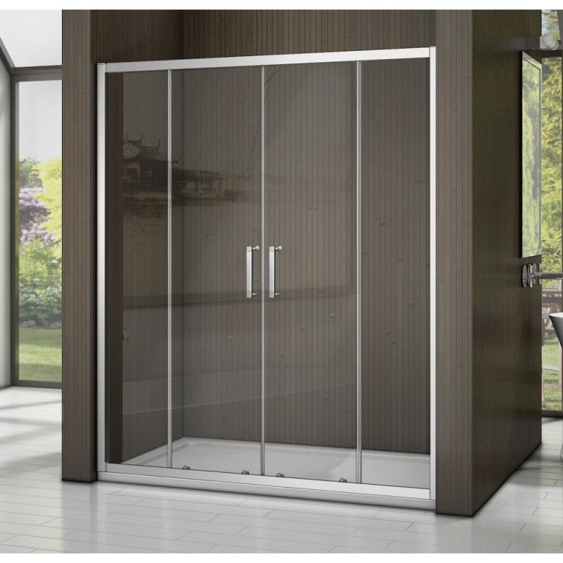 Душевая дверь Good Door Latte WTW-TD-160-C-WE, 160 х 185 см, стекло прозрачное, профиль белый, ЛА00031