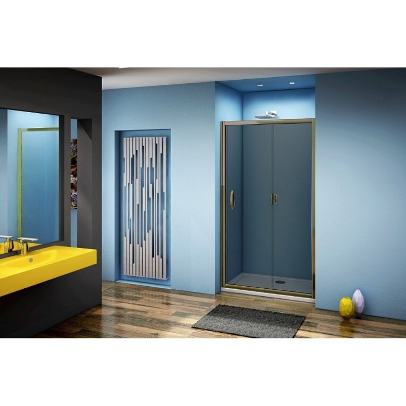 Душевая дверь в нишу Good Door Jazze WTW-120-B-BR, 120 х 185 см, стекло тонированное бронза, бронза, ДЖ00032
