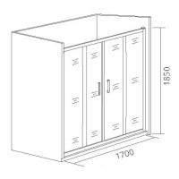 Душевая дверь Good Door Latte WTW-TD-170-C-WE, 170 х 185 см, стекло прозрачное, профиль белый, ЛА00032
