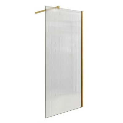 Душевая стенка Good Door Walk In SP-140-W-BG, ВИ00034, 140 см, свободный вход, стекло Волна, профиль золото матовое