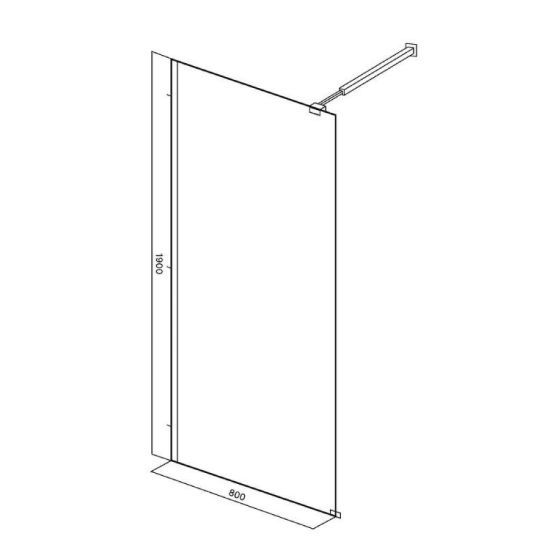 Душевая стенка Good Door Walk In SP-80-C-GM, ВИ00035, 80 см, свободный вход, стекло прозрачное, профиль оружейная сталь