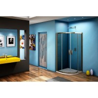 Душевое ограждение Good Door Jazze R-80-B-BR, 80 х 80 х 185 см, стекло тонированное бронза, бронза, ДЖ00035