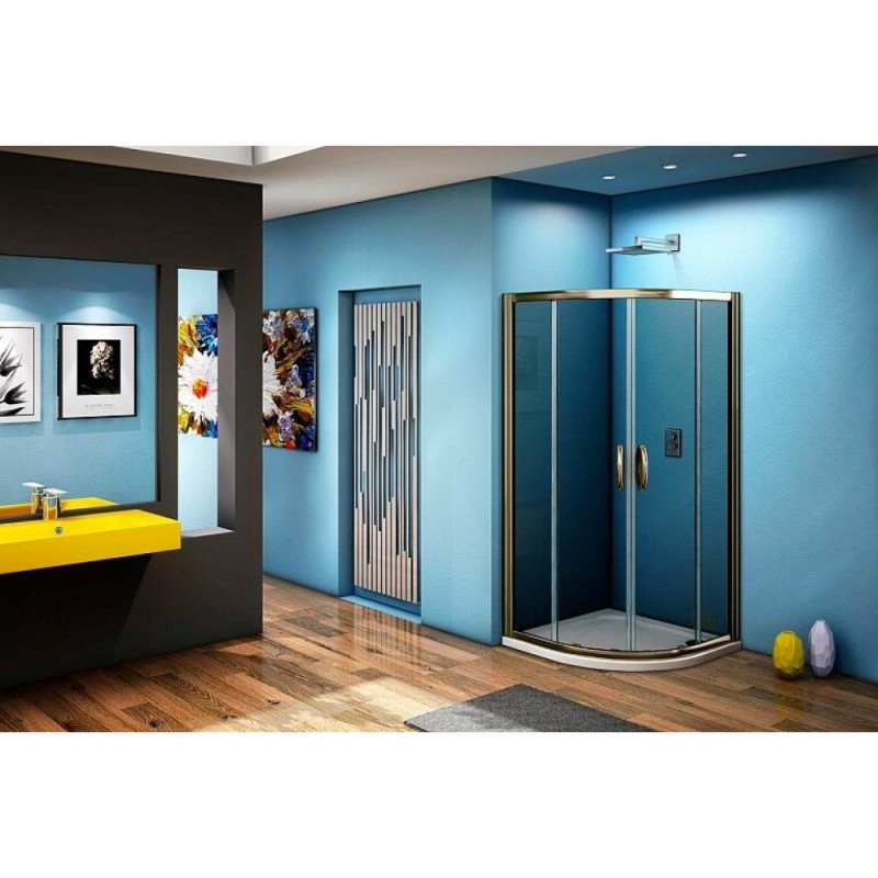 Душевое ограждение Good Door Jazze R-80-B-BR, 80 х 80 х 185 см, стекло тонированное бронза, бронза, ДЖ00035