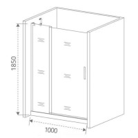 Душевая дверь Good Door Fantasy WTW-100-С-CH, 100 х 185 см, стекло прозрачное, профиль хром, ФА00035