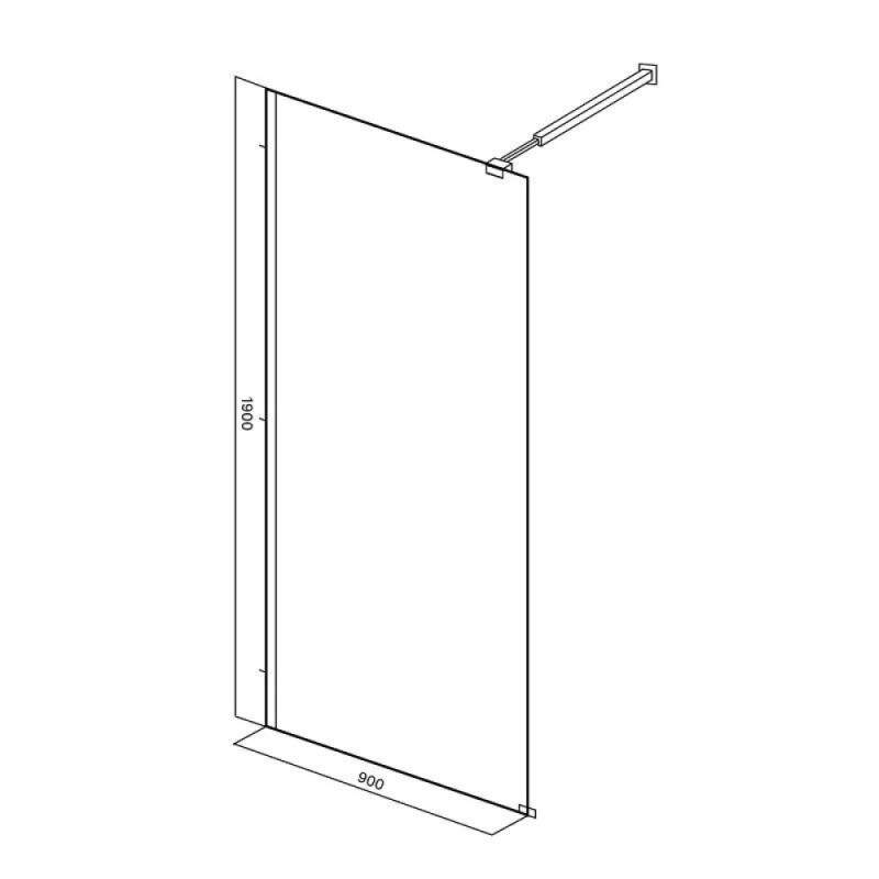 Душевая стенка Good Door Walk In SP-90-C-GM, ВИ00036, 90 см, свободный вход, стекло прозрачное, профиль оружейная сталь