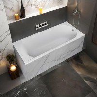 Ванна из искусственного камня Bas Афина ВА00038, 170 x 75 см, белый матовый