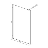 Душевая стенка Good Door Walk In SP-120-C-GM, ВИ00039, 120 см, свободный вход, стекло прозрачное, профиль оружейная сталь