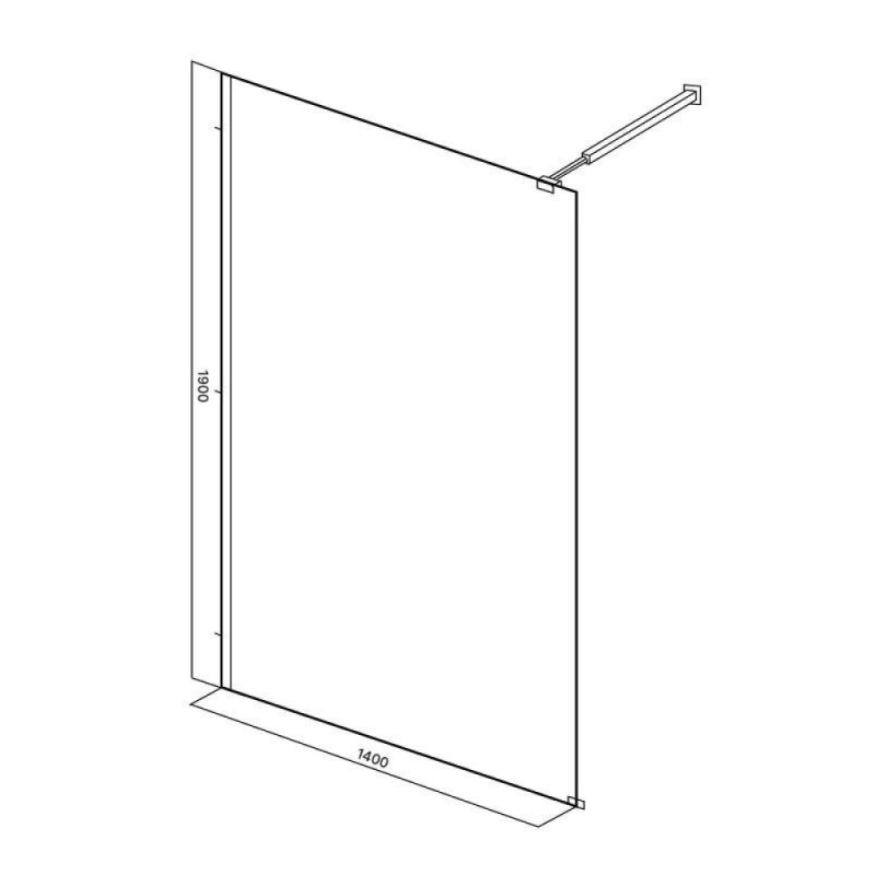 Душевая стенка Good Door Walk In SP-140-C-GM, ВИ00041, 140 см, свободный вход, стекло прозрачное, профиль оружейная сталь