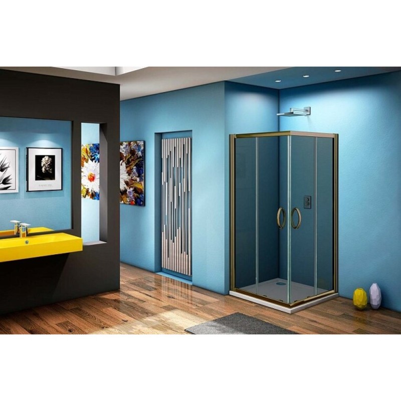 Душевое ограждение Good Door Jazze CR-100-B-BR, 100 х 100 х 185 см, стекло тонированное бронза, бронза, ДЖ00041