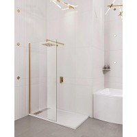 Душевая стенка Good Door Walk In SP-80-C-BG, ВИ00042, 80 см, свободный вход, стекло прозрачное, профиль золото матовое