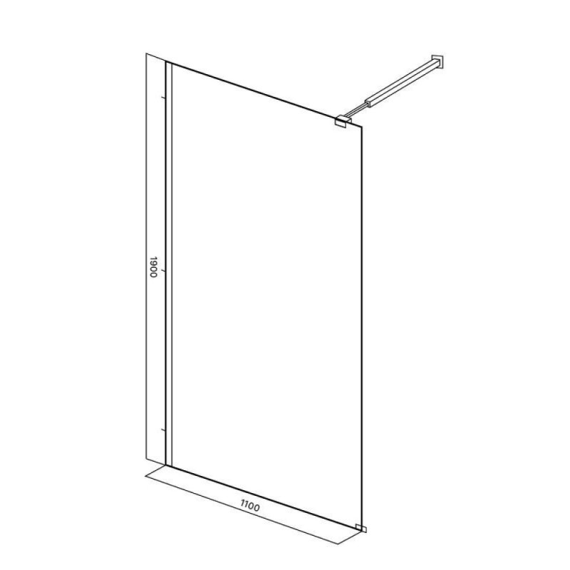 Душевая стенка Good Door Walk In SP-110-C-BG, ВИ00045, 110 см, свободный вход, стекло прозрачное, профиль золото матовое