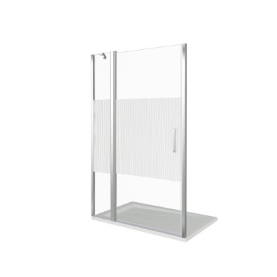 Душевая дверь в нишу Good Door Pandora WTW-140-T-CH 140 х 185 см, ПД00045, стекло прозрачное с рисунком Тростник, хром