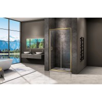 Душевая дверь Good Door Jazze WTW-120-C-G, 120 х 185 см, стекло прозрачное, профиль золото, ДЖ00049
