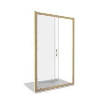 Душевая дверь Good Door Jazze WTW-130-C-G, 130 х 185 см, стекло прозрачное, профиль золото, ДЖ00050