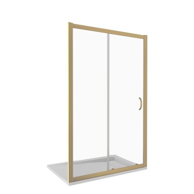 Душевая дверь Good Door Jazze WTW-140-C-G, 140 х 185 см, стекло прозрачное, профиль золото, ДЖ00051
