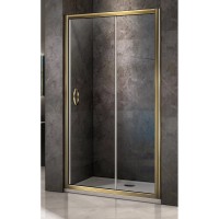 Душевая дверь Good Door Jazze WTW-140-C-G, 140 х 185 см, стекло прозрачное, профиль золото, ДЖ00051