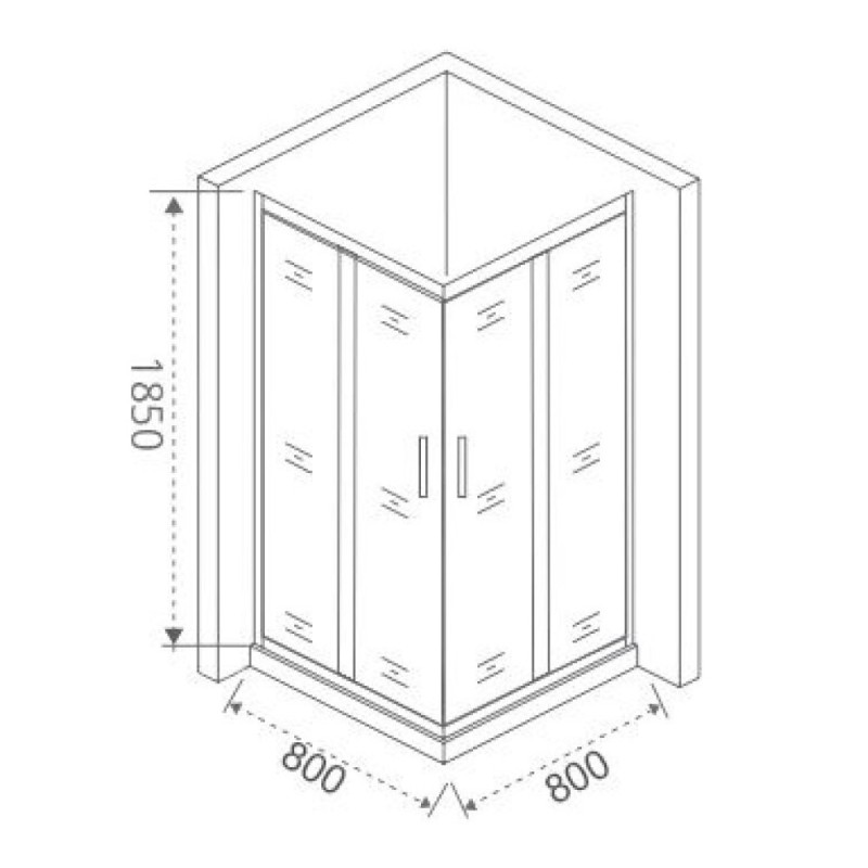 Душевое ограждение Good Door Jazze CR-80-C-G, 80 х 80 х 185 см, стекло прозрачное, профиль золото, ДЖ00054