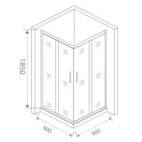 Душевое ограждение Good Door Jazze CR-90-C-G, 90 х 90 х 185 см, стекло прозрачное, профиль золото, ДЖ00055