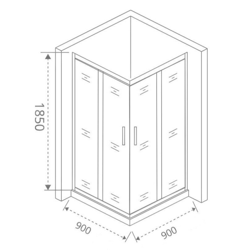 Душевое ограждение Good Door Jazze CR-90-C-G, 90 х 90 х 185 см, стекло прозрачное, профиль золото, ДЖ00055