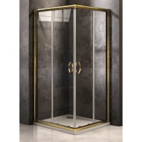 Душевое ограждение Good Door Jazze CR-90-C-G, 90 х 90 х 185 см, стекло прозрачное, профиль золото, ДЖ00055