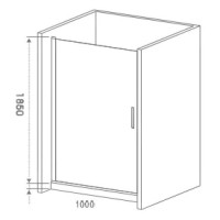 Душевая дверь Good Door Pandora DR-100-C-CH, 100 х 185 см, распашная, стекло прозрачное, профиль хром, ПД00064