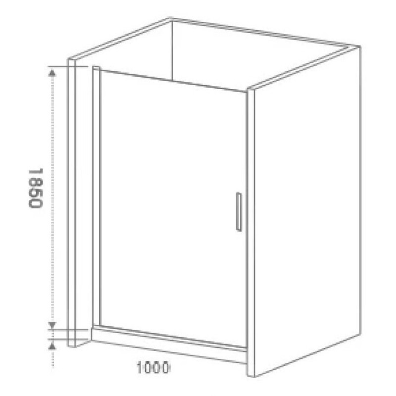 Душевая дверь Good Door Pandora DR-100-C-CH, 100 х 185 см, распашная, стекло прозрачное, профиль хром, ПД00064