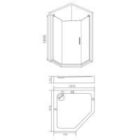 Душевой уголок Good Door Pandora PNT-100-C-CH, ПД00065, 100 х 100 см, стекло прозрачное, профиль хром