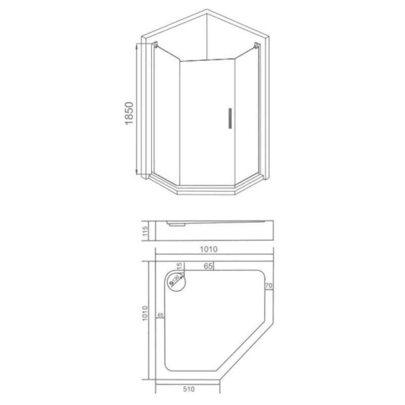 Душевой уголок Good Door Pandora PNT-100-C-CH, ПД00065, 100 х 100 см, стекло прозрачное, профиль хром
