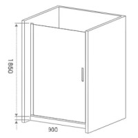Душевая дверь Good Door Pandora DR-90-C-CH, 90 х 185 см, распашная, стекло прозрачное, профиль хром, ПД00070
